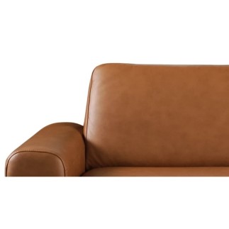 Canapé 3 places en 100% TOUT cuir italien de prestige, SPENCER, marron cognac