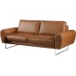 Canapé 2 places en 100% TOUT cuir italien de prestige, SPENCER, marron cognac