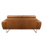 Canapé 2 places en 100% TOUT cuir italien de prestige, SPENCER, marron cognac