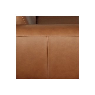 Canapé 2 places en 100% TOUT cuir italien de prestige, SPENCER, marron cognac