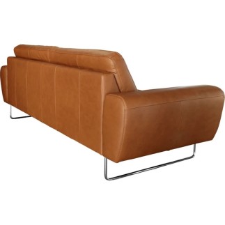 Canapé 2 places en 100% TOUT cuir italien de prestige, SPENCER, noir