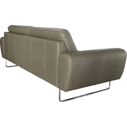 Canapé 3 places en 100% TOUT cuir italien de prestige, SPENCER, gris