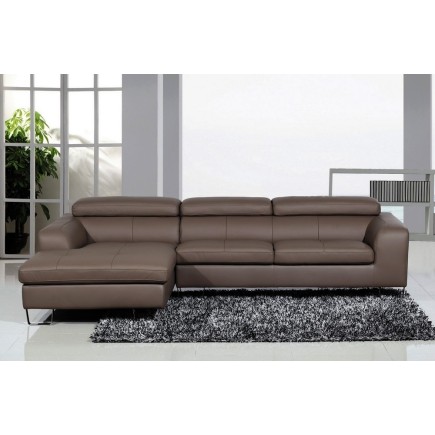 2eme paiement de la commande: Canapé d'angle cuir buffle italien 5 places , sardaigne, couleur moka, angle gauche, 6x sans frais