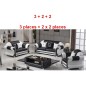 Ensemble canapés 3 places et 2 x 2 places en cuir italien vachette LUXOR, noir et blanc Ensemble canapés 3 places et 2 x 2 places en cuir italien vachette LUXOR, noir et blanc