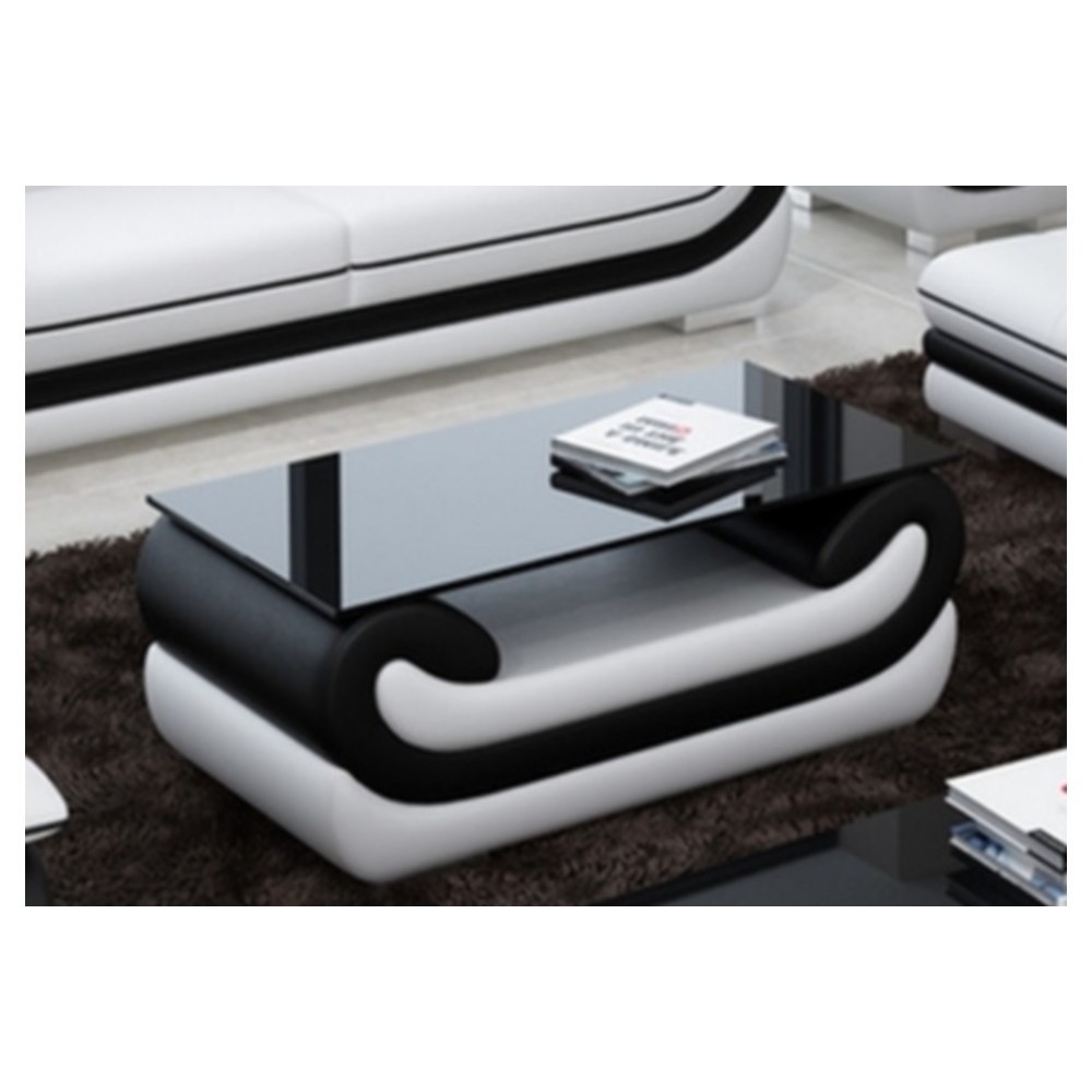 Superbe table basse CANDIDE, noir et blanc, 120x70x42 cm Superbe table basse CANDIDE, noir et blanc, 120x70x42 cm