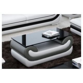 Superbe table basse CANDIDE, gris foncé et blanc