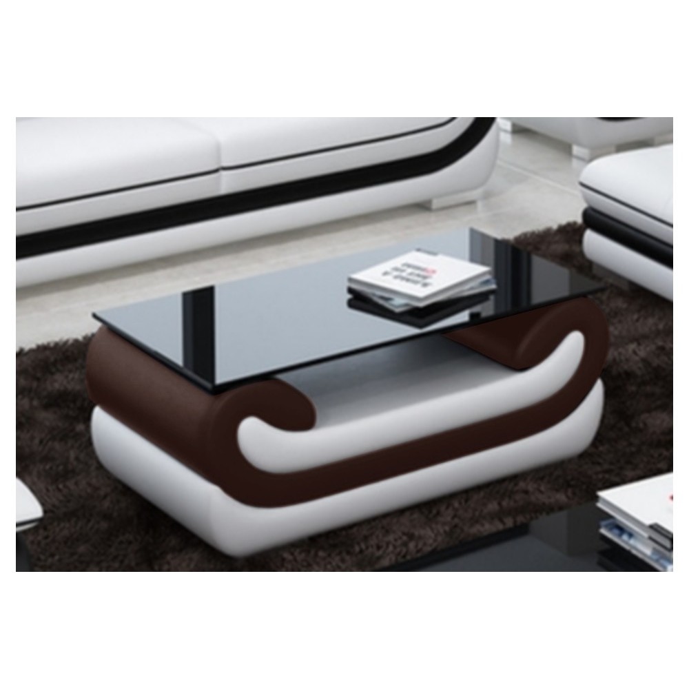 Superbe table basse CANDIDE, chocolat et blanc, 120x70x42 cm Superbe table basse CANDIDE, chocolat et blanc, 120x70x42 cm