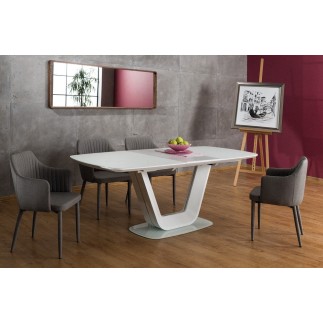 Table à manger avec rallonge, luxe ARMONA blanc 140, 140-200