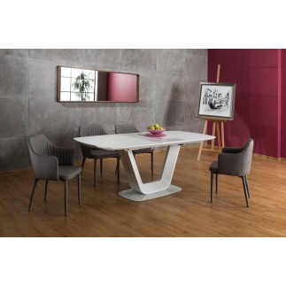 Table à manger avec rallonge, luxe ARMONA blanc 160-220