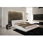 Lit en cuir italien de luxe SERENIS, blanc, 160x200