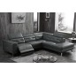 1er paiement de la commande: Canapé d'angle avec un relax électrique en cuir de buffle italien de luxe 6 places revolax noir, an