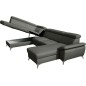 Canapé d'angle convertible en cuir italien de luxe 7/8 places WARINI avec coffre, gris foncé, angle gauche Canapé d'angle convertible en cuir italien de luxe 7/8 places WARINI avec coffre, gris foncé, angle gauche