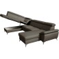 Canapé d'angle convertible en cuir italien de luxe 7/8 places WARINI avec coffre, taupe, angle gauche Canapé d'angle convertible en cuir italien de luxe 7/8 places WARINI avec coffre, taupe, angle gauche