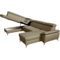 - Canapé d'angle convertible en cuir italien de luxe 7/8 places WARINI avec coffre, beige, angle gauche - Canapé d'angle convertible en cuir italien de luxe 7/8 places WARINI avec coffre, beige, angle gauche
