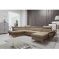 - Canapé d'angle convertible en cuir italien de luxe 7/8 places WARINI avec coffre, beige, angle gauche - Canapé d'angle convertible en cuir italien de luxe 7/8 places WARINI avec coffre, beige, angle gauche