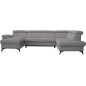 Canapé d'angle convertible en cuir italien de luxe 7/8 places WARINI avec coffre, gris clair, angle droit Canapé d'angle convertible en cuir italien de luxe 7/8 places WARINI avec coffre, gris clair, angle droit