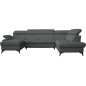 Canapé d'angle convertible en cuir italien de luxe 7/8 places WARINI avec coffre, gris foncé, angle droit Canapé d'angle convertible en cuir italien de luxe 7/8 places WARINI avec coffre, gris foncé, angle droit