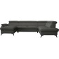 Canapé d'angle convertible en cuir italien de luxe 7/8 places WARINI avec coffre, gris foncé, angle droit Canapé d'angle convertible en cuir italien de luxe 7/8 places WARINI avec coffre, gris foncé, angle droit