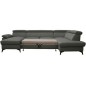 Canapé d'angle convertible en cuir italien de luxe 7/8 places WARINI avec coffre, gris foncé, angle droit Canapé d'angle convertible en cuir italien de luxe 7/8 places WARINI avec coffre, gris foncé, angle droit