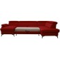 Canapé d'angle convertible en cuir italien de luxe 7/8 places WARINI avec coffre, rouge foncé, angle angle droit Canapé d'angle convertible en cuir italien de luxe 7/8 places WARINI avec coffre, rouge foncé, angle angle droit