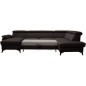Canapé d'angle convertible en cuir italien de luxe 7/8 places WARINI avec coffre, noir, angle droit Canapé d'angle convertible en cuir italien de luxe 7/8 places WARINI avec coffre, noir, angle droit