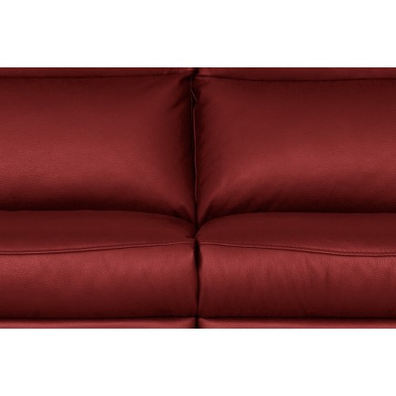 Canapé taille 3 places avec 2 relax en 100% tout cuir épais de luxe italien avec 2 relax électriques, PERINI, rouge foncé