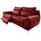 Canapé taille 3 places avec 2 relax en 100% tout cuir épais de luxe italien avec 2 relax électriques, PERINI, rouge foncé Canapé taille 3 places avec 2 relax en 100% tout cuir épais de luxe italien avec 2 relax électriques, PERINI, rouge foncé