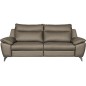 Canapé taille 3 places avec 2 relax en 100% tout cuir épais de luxe italien avec 2 relax électriques, PERINI, couleur taupe Canapé taille 3 places avec 2 relax en 100% tout cuir épais de luxe italien avec 2 relax électriques, PERINI, couleur taupe