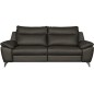 Canapé taille 2 places avec 2 relax en 100% tout cuir épais de luxe italien avec 2 relax électriques, PERINI, anthracite Canapé taille 2 places avec 2 relax en 100% tout cuir épais de luxe italien avec 2 relax électriques, PERINI, anthracite