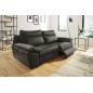 Canapé taille 2 places avec 2 relax en 100% tout cuir épais de luxe italien avec 2 relax électriques, PERINI, anthracite Canapé taille 2 places avec 2 relax en 100% tout cuir épais de luxe italien avec 2 relax électriques, PERINI, anthracite