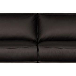 Canapé taille 2 places avec 2 relax en 100% tout cuir épais de luxe italien avec 2 relax électriques, PERINI, chocolat