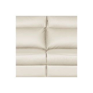 Canapé taille 2 places avec 2 relax en 100% tout cuir épais de luxe italien avec 2 relax électriques, PERINI, blanc cassé