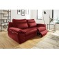 Canapé taille 2 places avec 2 relax en 100% tout cuir épais de luxe italien avec 2 relax électriques, PERINI, rouge foncé Canapé taille 2 places avec 2 relax en 100% tout cuir épais de luxe italien avec 2 relax électriques, PERINI, rouge foncé