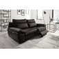 Canapé taille 2 places avec 2 relax en 100% tout cuir épais de luxe italien avec 2 relax électriques, PERINI, noir Canapé taille 2 places avec 2 relax en 100% tout cuir épais de luxe italien avec 2 relax électriques, PERINI, noir