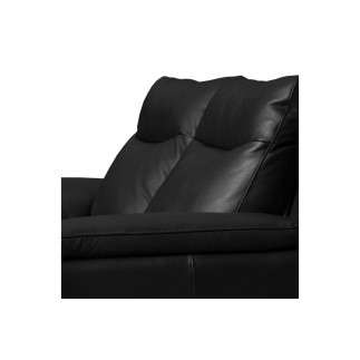 Canapé taille 2 places avec 2 relax en 100% tout cuir épais de luxe italien avec 2 relax électriques, PERINI, noir
