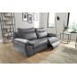 Canapé taille 2 places avec 2 relax en 100% tout cuir épais de luxe italien avec 2 relax électriques, PERINI, gris Canapé taille 2 places avec 2 relax en 100% tout cuir épais de luxe italien avec 2 relax électriques, PERINI, gris