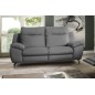 Canapé taille 2 places avec 2 relax en 100% tout cuir épais de luxe italien avec 2 relax électriques, PERINI, gris Canapé taille 2 places avec 2 relax en 100% tout cuir épais de luxe italien avec 2 relax électriques, PERINI, gris