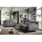 Canapé taille 2 places avec 2 relax en 100% tout cuir épais de luxe italien avec 2 relax électriques, PERINI, gris Canapé taille 2 places avec 2 relax en 100% tout cuir épais de luxe italien avec 2 relax électriques, PERINI, gris