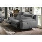 Canapé taille 3 places avec 2 relax en 100% tout cuir épais de luxe italien avec 2 relax électriques, PERINI, gris Canapé taille 3 places avec 2 relax en 100% tout cuir épais de luxe italien avec 2 relax électriques, PERINI, gris