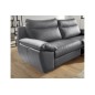 Canapé taille 3 places avec 2 relax en 100% tout cuir épais de luxe italien avec 2 relax électriques, PERINI, gris Canapé taille 3 places avec 2 relax en 100% tout cuir épais de luxe italien avec 2 relax électriques, PERINI, gris