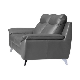 Canapé taille 3 places avec 2 relax en 100% tout cuir épais de luxe italien avec 2 relax électriques, PERINI, gris