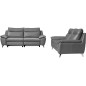 Canapé taille 3 places avec 2 relax en 100% tout cuir épais de luxe italien avec 2 relax électriques, PERINI, gris Canapé taille 3 places avec 2 relax en 100% tout cuir épais de luxe italien avec 2 relax électriques, PERINI, gris