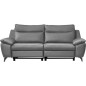 Canapé taille 3 places avec 2 relax en 100% tout cuir épais de luxe italien avec 2 relax électriques, PERINI, gris Canapé taille 3 places avec 2 relax en 100% tout cuir épais de luxe italien avec 2 relax électriques, PERINI, gris