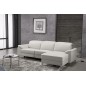 Canapé d'angle relax en cuir de buffle italien de luxe 5 places BRIO, blanc, angle droit Canapé d'angle relax en cuir de buffle italien de luxe 5 places BRIO, blanc, angle droit