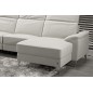 Canapé d'angle relax en cuir de buffle italien de luxe 5 places BRIO, blanc, angle droit Canapé d'angle relax en cuir de buffle italien de luxe 5 places BRIO, blanc, angle droit