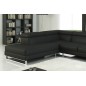 Canapé d'angle en cuir Luxe italien 5/6 places Grand GEORGE, noir, angle gauche Canapé d'angle en cuir Luxe italien 5/6 places Grand GEORGE, noir, angle gauche