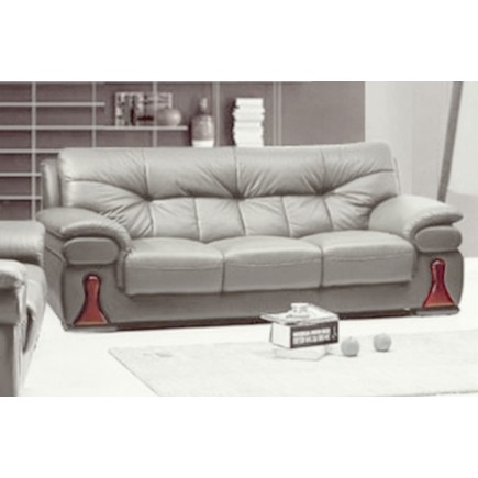 Canapé 3 pièces OXFORD en cuir luxe italien vachette, gris clair