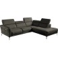Canapé d'angle relax en 100% tout cuir épais de luxe italien avec relax électrique, 5/6 places DALI, anthracite, angle droit Canapé d'angle relax en 100% tout cuir épais de luxe italien avec relax électrique, 5/6 places DALI, anthracite, angle droit