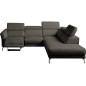 Canapé d'angle relax en 100% tout cuir épais de luxe italien avec relax électrique, 5/6 places DALI, anthracite, angle droit Canapé d'angle relax en 100% tout cuir épais de luxe italien avec relax électrique, 5/6 places DALI, anthracite, angle droit
