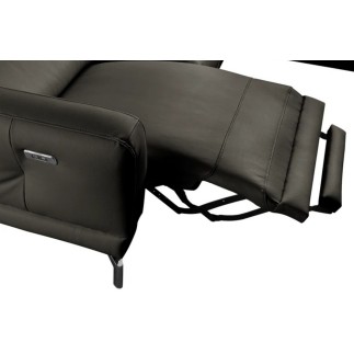 Canapé d'angle relax en 100% tout cuir épais de luxe italien avec relax électrique, 5/6 places DALI, anthracite, angle droit
